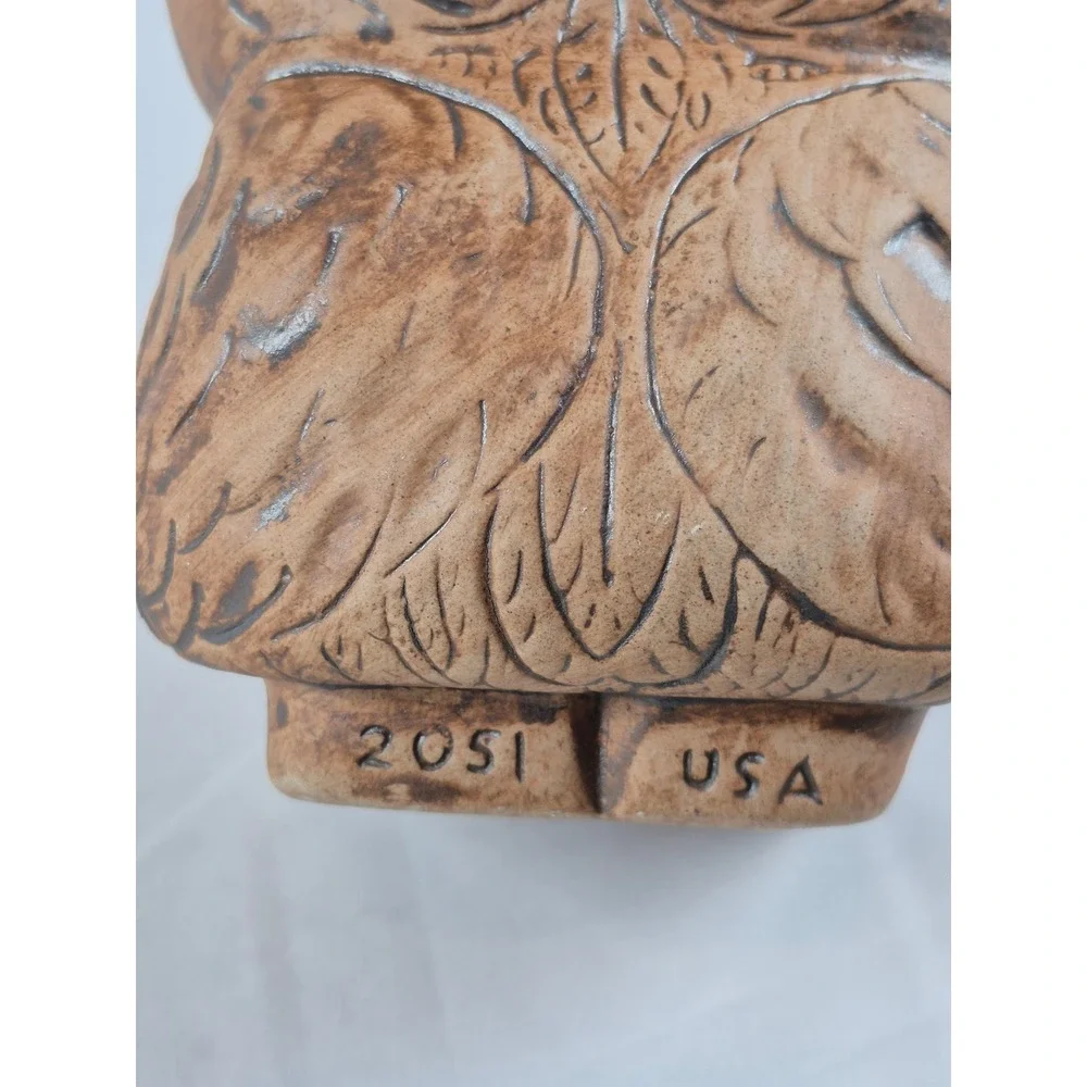 Vintage USA Owl Utensil Holder Cross Eyed Baby Owl Ceramic Kitchen Crock 2051